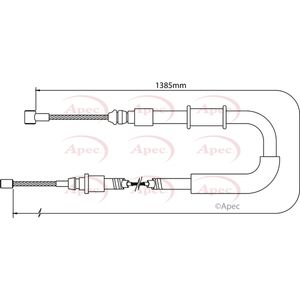 Apec Handbrake Cable Rear Left or Right CAB1070