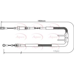 Apec Handbrake Cable Front CAB1071