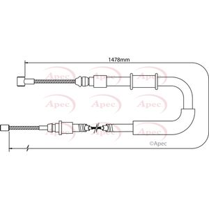 Apec Handbrake Cable Rear Left or Right CAB1072