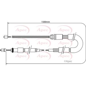 Apec Handbrake Cable Rear Right CAB1075