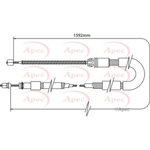 Apec Handbrake Cable Rear Left CAB1076