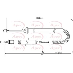 Apec Handbrake Cable Rear Right CAB1081