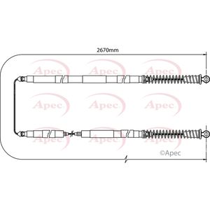 Apec Handbrake Cable Rear Left or Right CAB1098