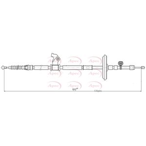 Apec Handbrake Cable Rear Left CAB1099