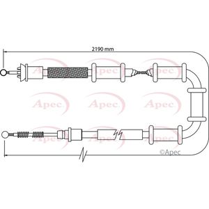 Apec Handbrake Cable Rear Left or Right CAB1104
