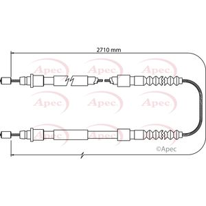 Apec Handbrake Cable Rear Left or Right CAB1106