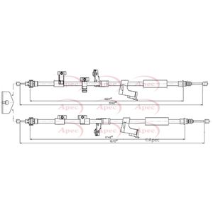 Apec Handbrake Cable Rear Left or Right CAB1125