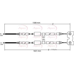 Apec Handbrake Cable Rear Left or Right CAB1126