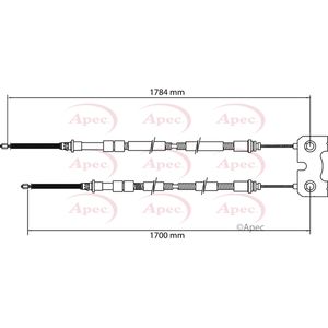 Apec Handbrake Cable Rear Left or Right CAB1133