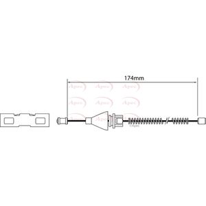 Apec Handbrake Cable Rear Left or Right CAB1137
