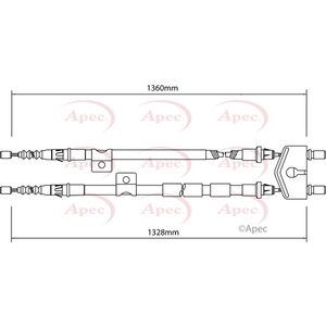 Apec Handbrake Cable Rear Centre CAB1139