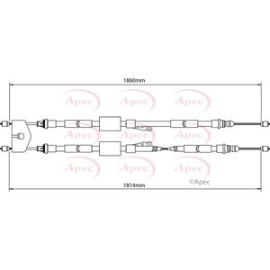 Apec Handbrake Cable Rear Left or Right CAB1147