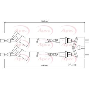 Apec Handbrake Cable Rear Centre CAB1149