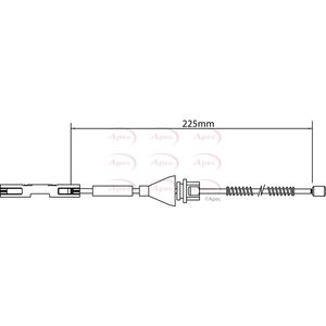 Apec Handbrake Cable Rear Left or Right CAB1153