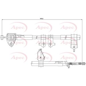 Apec Handbrake Cable Rear Right CAB1161