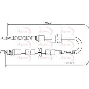 Apec Handbrake Cable Rear Left or Right CAB1163