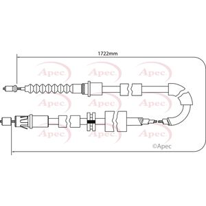Apec Handbrake Cable Rear Left or Right CAB1164