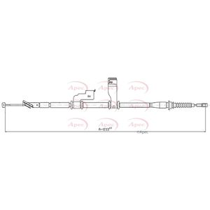 Apec Handbrake Cable Rear Right CAB1166