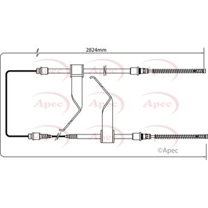 Apec Handbrake Cable Rear Left or Right CAB1172