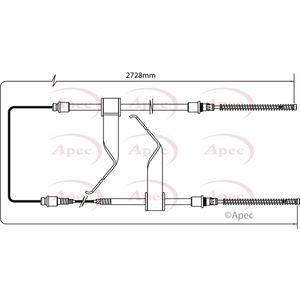 Apec Handbrake Cable Rear Left or Right CAB1173