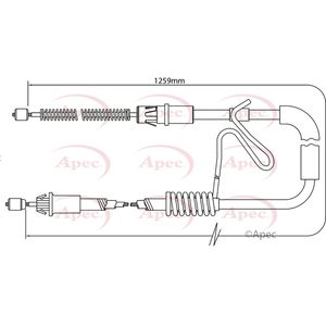 Apec Handbrake Cable Rear Right CAB1176