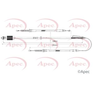 Apec Handbrake Cable Rear Left or Right CAB1184