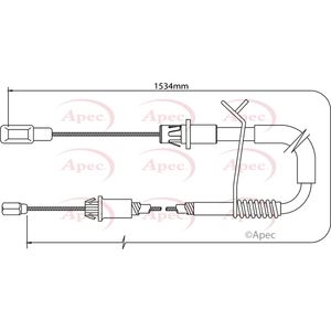 Apec Handbrake Cable Rear Left CAB1189