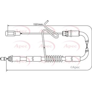 Apec Handbrake Cable Rear Left CAB1196