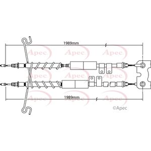 Apec Handbrake Cable Rear Left or Right CAB1203