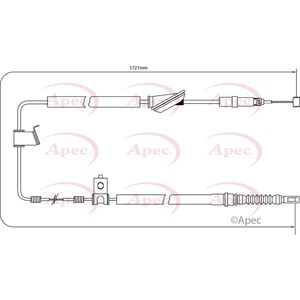 Apec Handbrake Cable Rear Left CAB1207