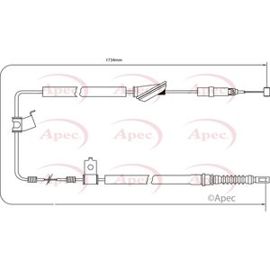 Apec Handbrake Cable Rear Right CAB1208