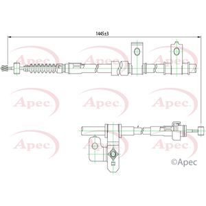 Apec Handbrake Cable Rear Left CAB1225