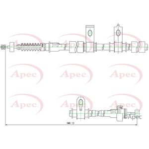 Apec Handbrake Cable Rear Right CAB1226