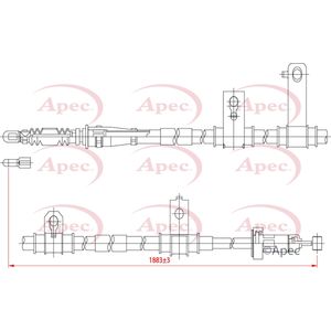 Apec Handbrake Cable Rear Left CAB1235