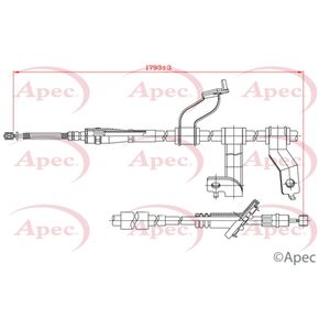 Apec Handbrake Cable Rear Right CAB1238