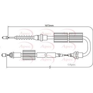 Apec Handbrake Cable Rear Left or Right CAB1245