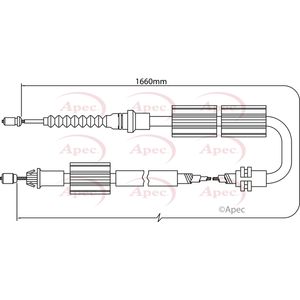 Apec Handbrake Cable Rear Left or Right CAB1246