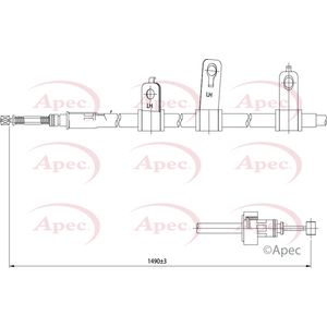 Apec Handbrake Cable Rear Right CAB1253