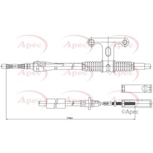 Apec Handbrake Cable Rear Left CAB1256