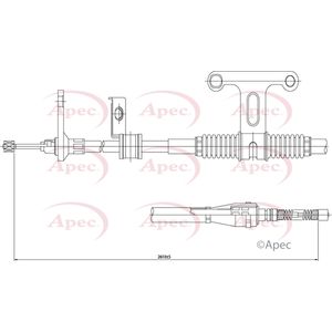 Apec Handbrake Cable Rear Right CAB1257