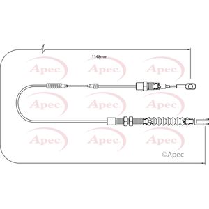 Apec Handbrake Cable Front Left or Right CAB1258