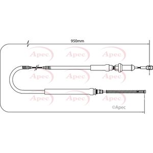 Apec Handbrake Cable Rear Left or Right CAB1259