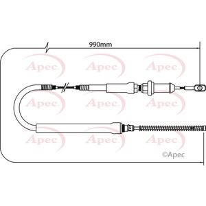 Apec Handbrake Cable Rear Left or Right CAB1260