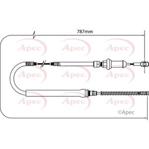 Apec Handbrake Cable Rear Left or Right CAB1262