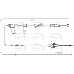 Apec Handbrake Cable Rear Left CAB1264
