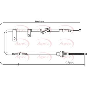 Apec Handbrake Cable Rear Left CAB1265