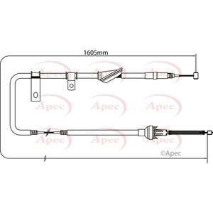Apec Handbrake Cable Rear Right CAB1266