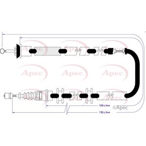 Apec Handbrake Cable Rear Left CAB1272