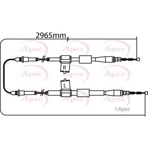 Apec Handbrake Cable Rear Left or Right CAB1274