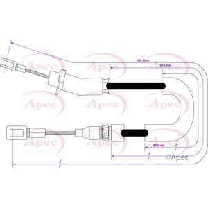 Apec Handbrake Cable Rear Left or Right CAB1285